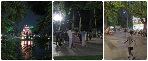 Hoan Kiem Lake, clases de baile (lo mejor!!) y hombres jugando.