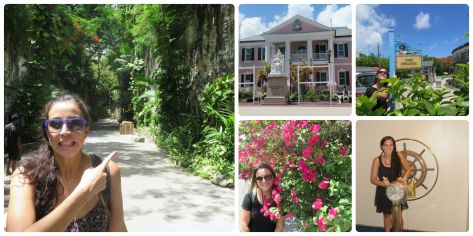 Paseo turistico por Nassau, mi cara en la primera foto es por una escalera gigante que hay atrás y que tuvimos que subir.