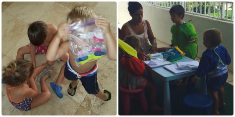 A natacion con los goggles! Y haciendo colores :D