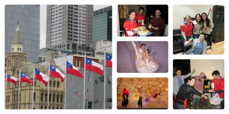Banderas chilenas en Federation Square